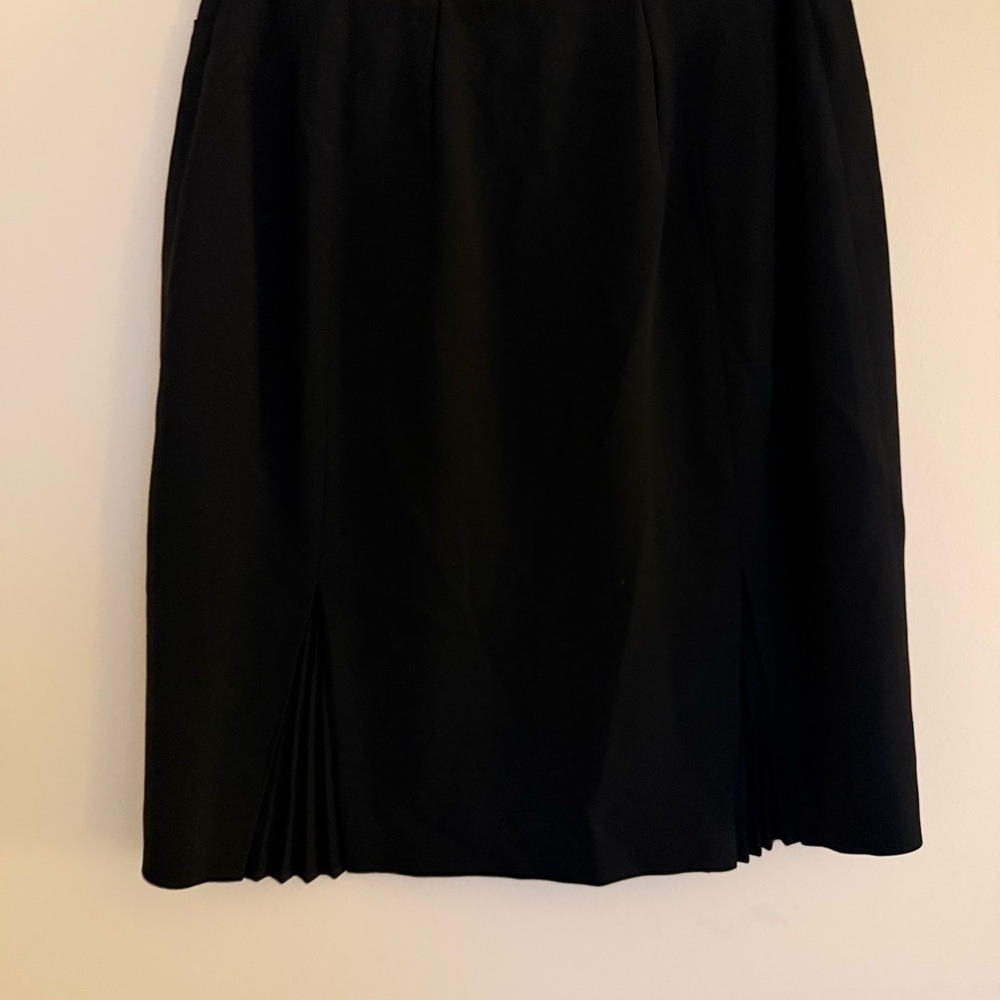 Ann Taylor Petites Black Pleated Hem Skirt Size 14P Work Career Classic - Picture 5 of 13